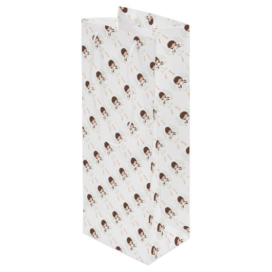 Weihnachtsgel Geschenktüte Für Weinflaschen (Rückseite Schrägansicht)