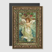 Weihnachtsgel im Verzierten Rahmen Magnetkarte (Vorne/Hinten)