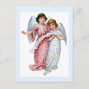 Weihnachtsgel in Rosa und Blau Feiertagspostkarte