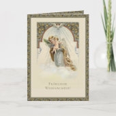 Weihnachtsgel Jesus Stille Nacht Feiertagskarte (Vorderseite)