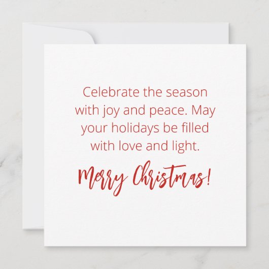 Weihnachtsgel Karte (Rückseite)