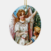 Weihnachtsgel Keramik Ornament (Rechts)