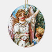 Weihnachtsgel Keramik Ornament (Links)