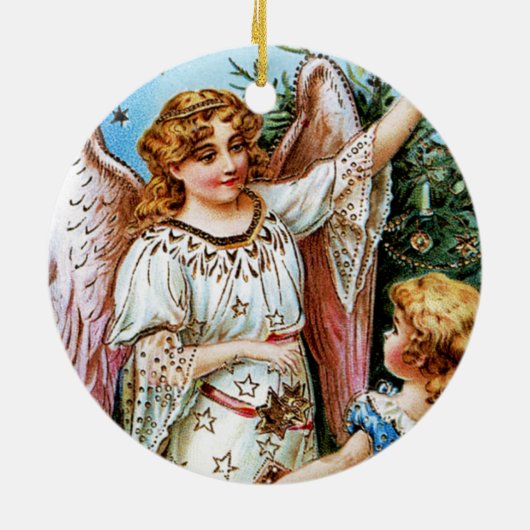 Weihnachtsgel Keramik Ornament (Hinten)