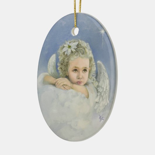 Weihnachtsgel Keramik Ornament (Links)