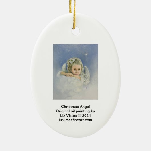 Weihnachtsgel Keramik Ornament (Hinten)