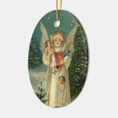 Weihnachtsgel Keramik Ornament (Links)