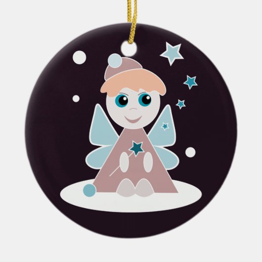 Weihnachtsgel Keramikornament (Vorne)