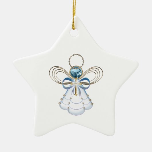 Weihnachtsgel Keramikornament (Vorne)