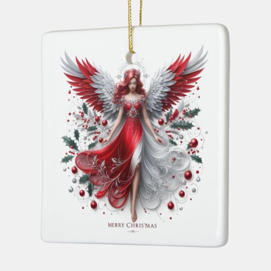 Weihnachtsgel Keramikornament (Links)