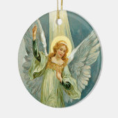 Weihnachtsgel Keramikornament (Links)