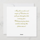 Weihnachtsgel, Kind und Vogel Feiertagskarte (Rückseite)