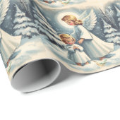 Weihnachtsgel, Kind, Vogelscheußpapier Geschenkpapier (Rolleneckpunkt)