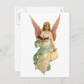 Weihnachtsgel mit Buch Feiertagspostkarte (Vorne/Hinten)