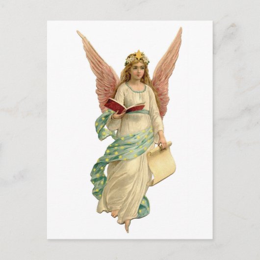 Weihnachtsgel mit Buch Feiertagspostkarte (Vorderseite)