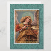 Weihnachtsgel mit Geige Einladung (Vorne/Hinten)