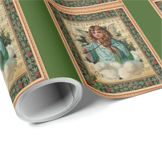 Weihnachtsgel mit Geige Geschenkpapier (Rolleneckpunkt)