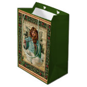 Weihnachtsgel mit Geige Mittlere Geschenktüte (Rückseite Schrägansicht)