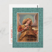 Weihnachtsgel mit Geige Postkarte (Vorne/Hinten)