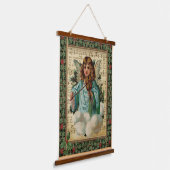 Weihnachtsgel mit Geige Wandteppich Mit Holzrahmen (Gewinkelt)