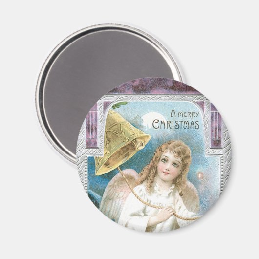 Weihnachtsgel mit Glocke Magnet (Vorderseite/Rückseite)