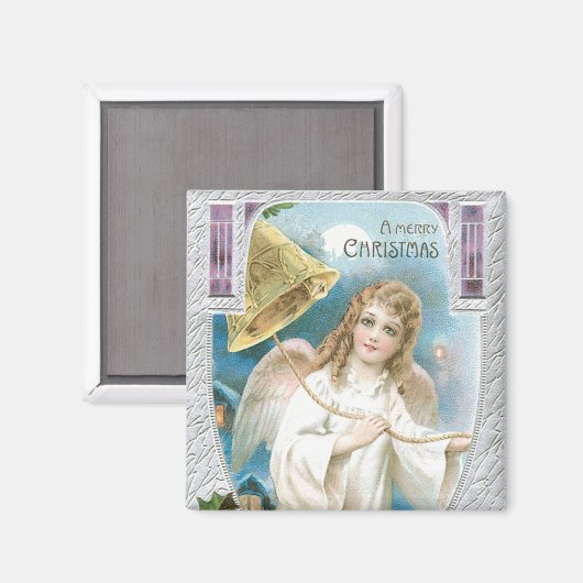 Weihnachtsgel mit Glocke Magnet (Vorderseite/Rückseite)