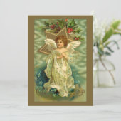 Weihnachtsgel mit Gold Stars Einladung (Stehend Vorderseite)