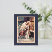 Weihnachtsgel mit Hirsch Vintage Postkarte (Stehend Vorderseite)