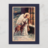 Weihnachtsgel mit Hirsch Vintage Postkarte (Vorderseite)