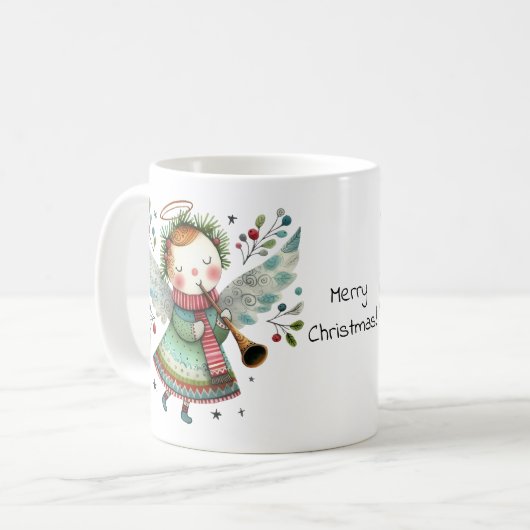 Weihnachtsgel mit Horn Kaffeetasse (Vorderseite Links)