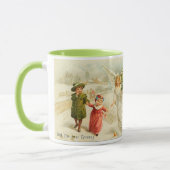 Weihnachtsgel mit Kindern Tasse (Links)