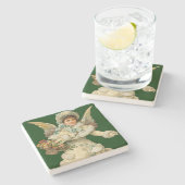 Weihnachtsgel mit Korb Steinuntersetzer (Seitenansicht)