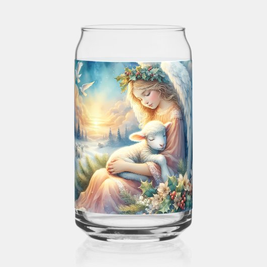 Weihnachtsgel mit Lamm im Winter Frieden Dosenglas (Vorderseite)