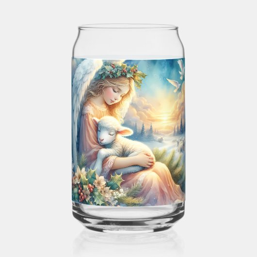 Weihnachtsgel mit Lamm im Winter Frieden Dosenglas (Rückseite)