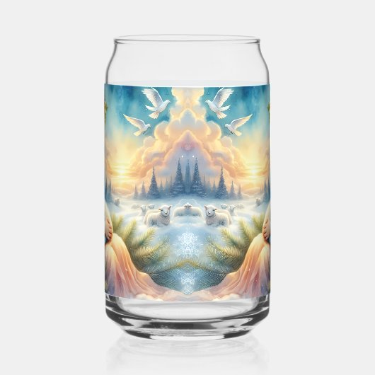 Weihnachtsgel mit Lamm im Winter Frieden Dosenglas (Rechts)