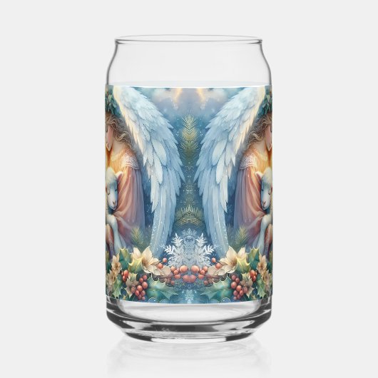 Weihnachtsgel mit Lamm im Winter Frieden Dosenglas (Links)