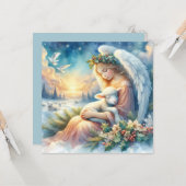 Weihnachtsgel mit Lamm im Winter Frieden Karte (Vorderseite/Rückseite Beispiel)