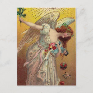 Weihnachtsgel mit Puppe Feiertagspostkarte