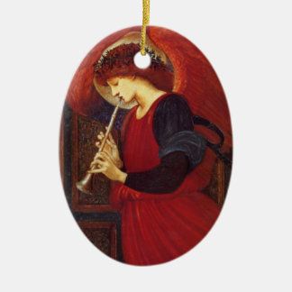 Weihnachtsgel mit Trumpet Keramikornament