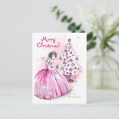 Weihnachtsgel mit Weihnachtsbaum Postkarte (Stehend Vorderseite)