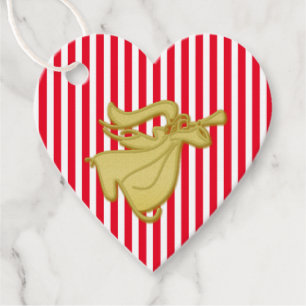 Weihnachtsgel Moderne Streifen rotes weißes Gold Geschenkanhänger