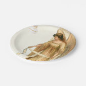 Weihnachtsgel & Ornamente Pappteller (Schrägansicht)