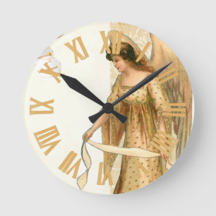 Weihnachtsgel & Ornamente Runde Wanduhr
