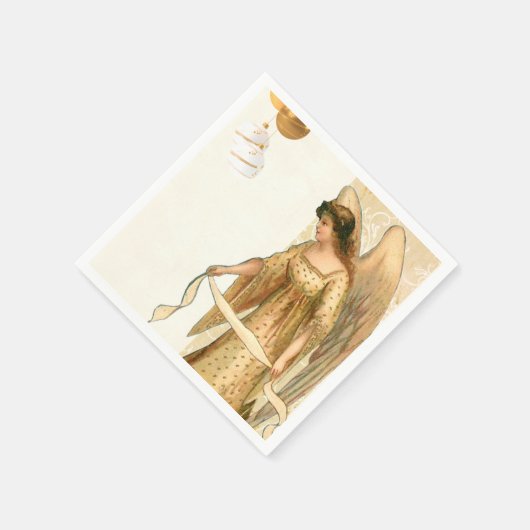 Weihnachtsgel & Ornamente Serviette (Ecke)