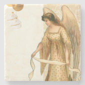 Weihnachtsgel & Ornamente Steinuntersetzer (Vorderseite)