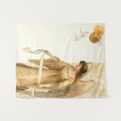 Weihnachtsgel & Ornamente Wandteppich (Vorderseite (Horizontal))