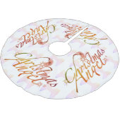 Weihnachtsgel Polyester Weihnachtsbaumdecke (Schrägansicht)