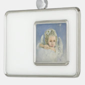 Weihnachtsgel Rahmen-Ornament Silber (Links)