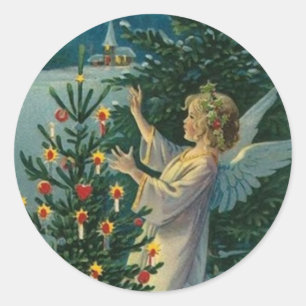 Weihnachtsgel Runder Aufkleber