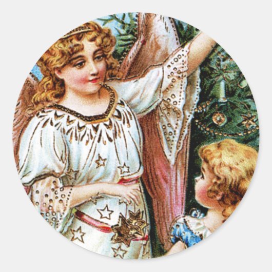 Weihnachtsgel Runder Aufkleber (Vorderseite)